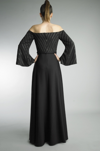 Off shoulder art deco lounge dress