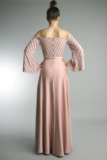Off shoulder art deco lounge dress