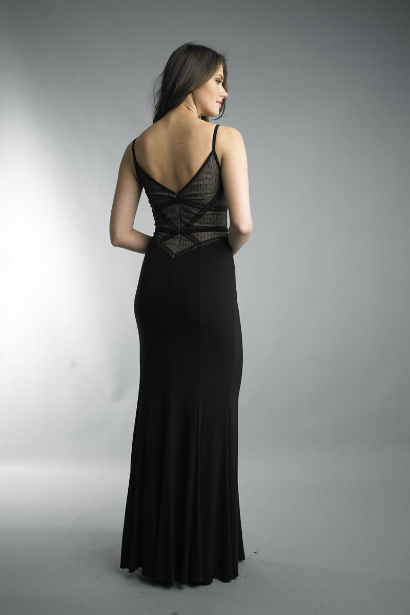 Illusion evening gown
