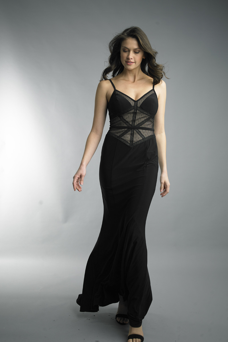 Illusion evening gown