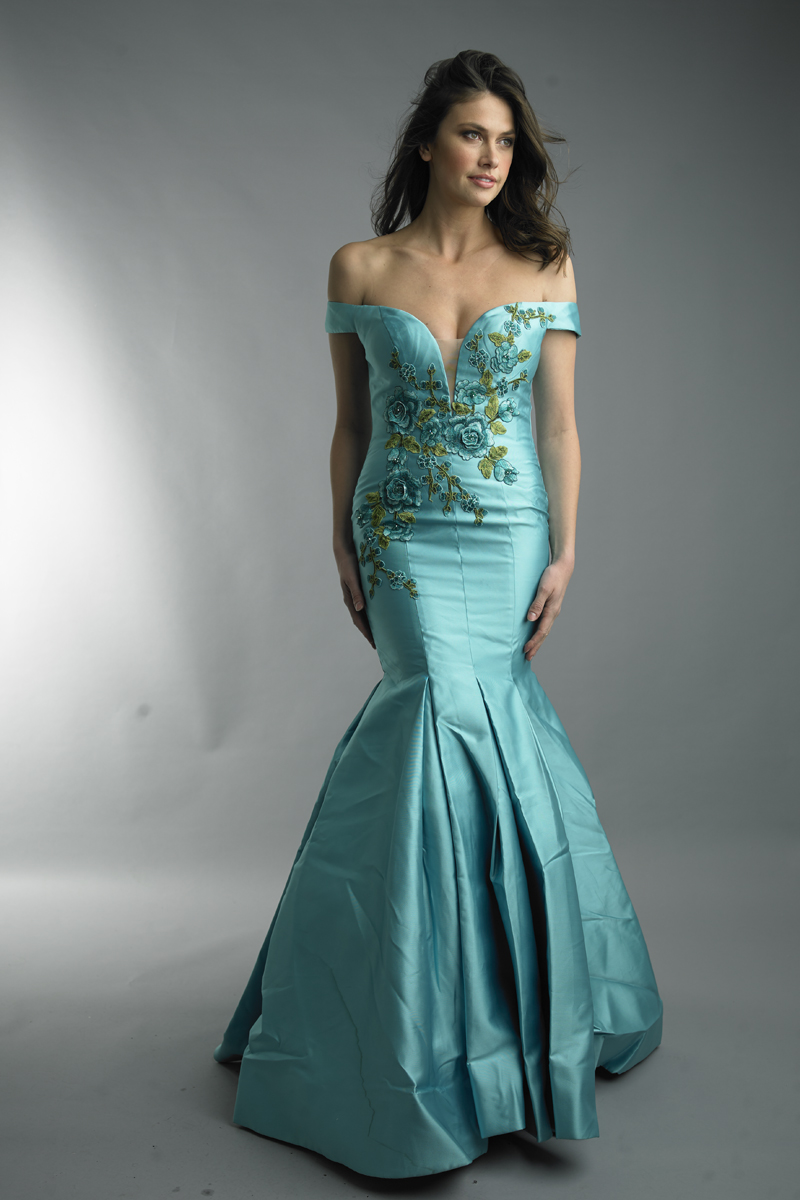 Embroidered Mermaid Gown