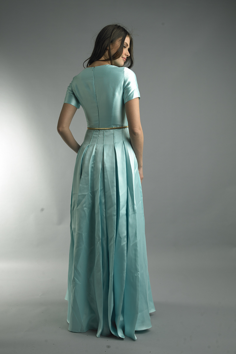short sleeve evening dress
