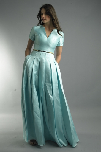 short sleeve evening dress