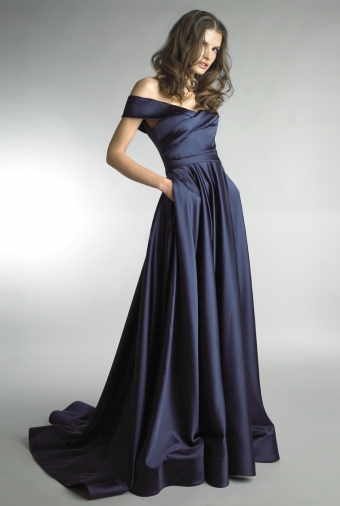 Off-shoulder Satin Gown