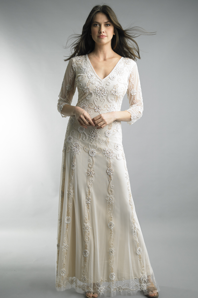 Ornate evening dress with beaded detail