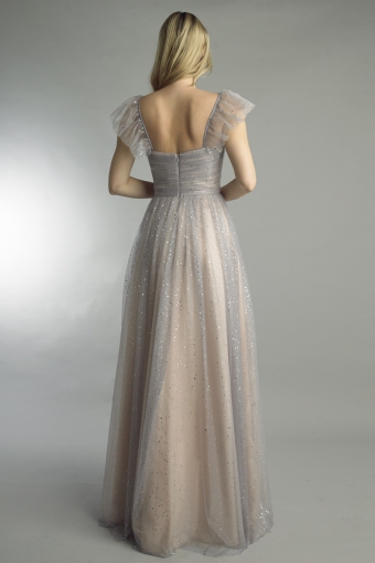 ruffle sleeve gown