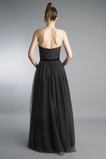 evening gown with sweetheart torso
