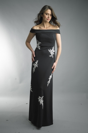 Embroidered Off-shoulder Gown