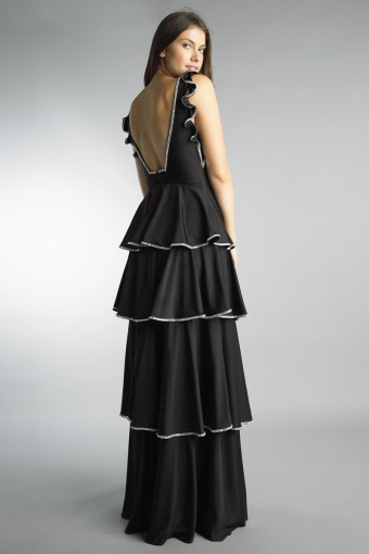 multi tier evening dress