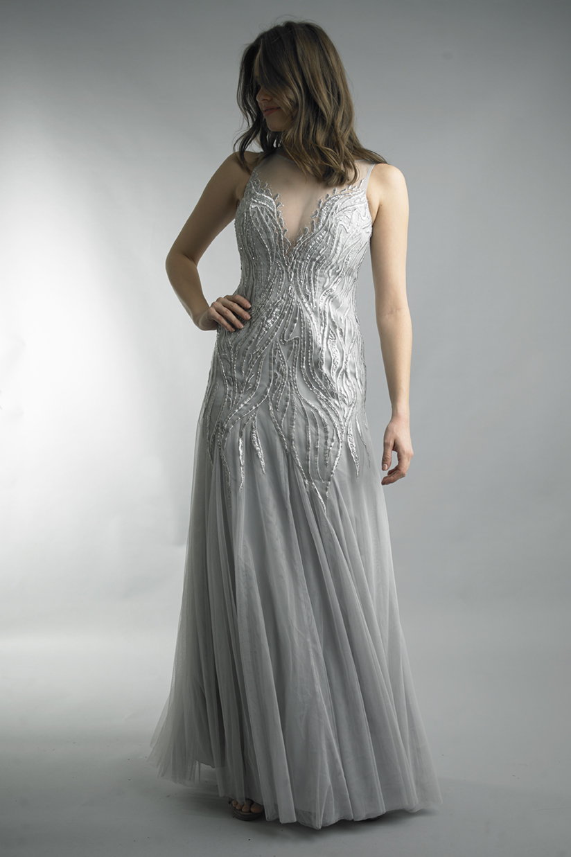 Embroidered evening dress