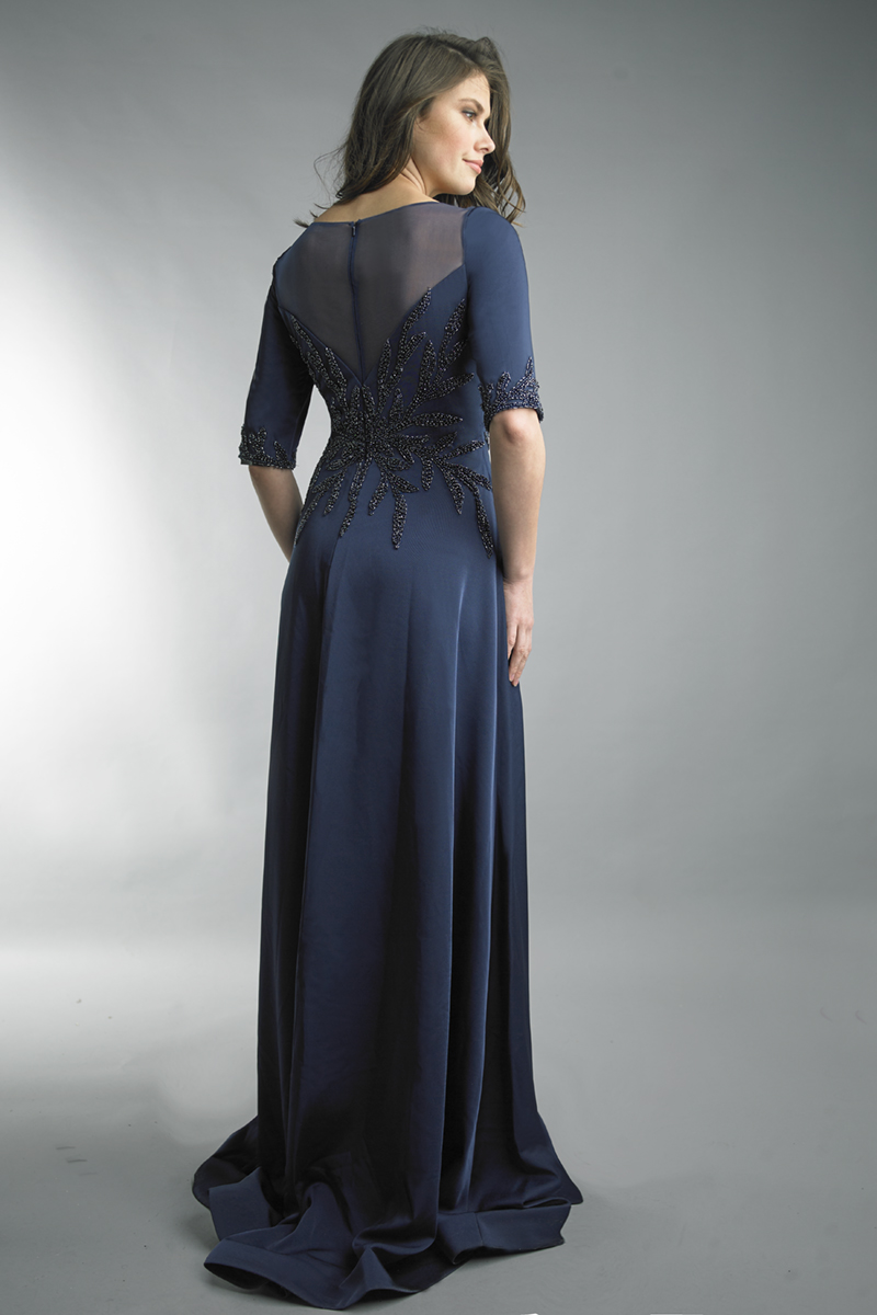 half sleeve evening dress
