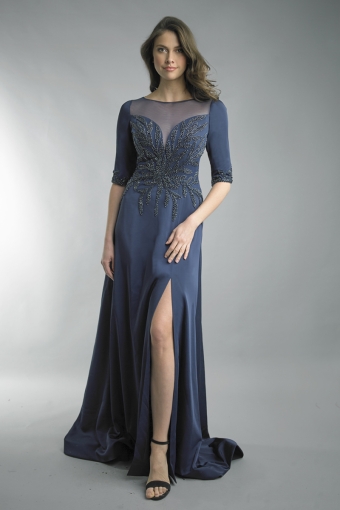 half sleeve evening dress
