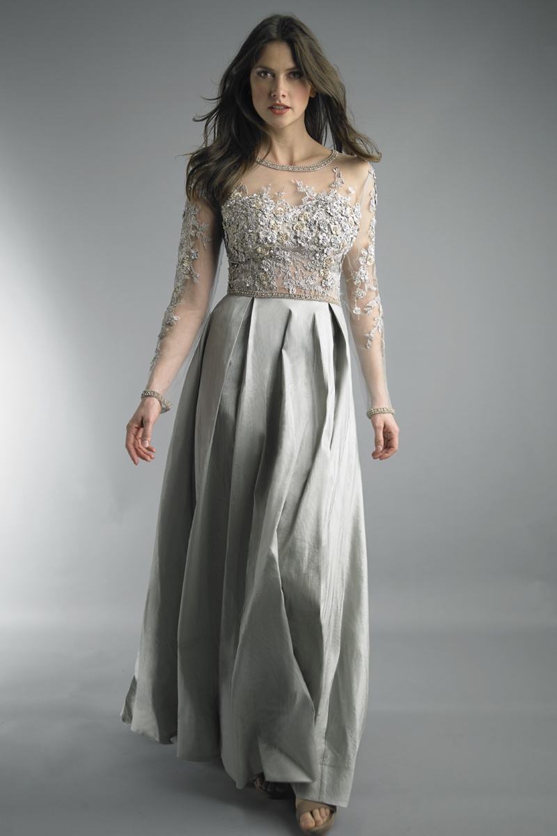 Long sleeve evening dress