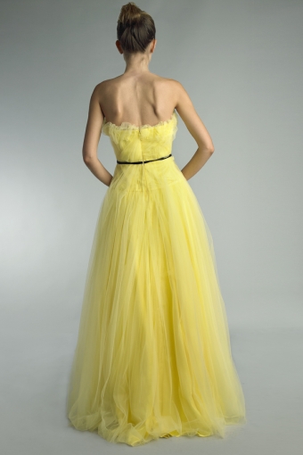 strapless evening gown