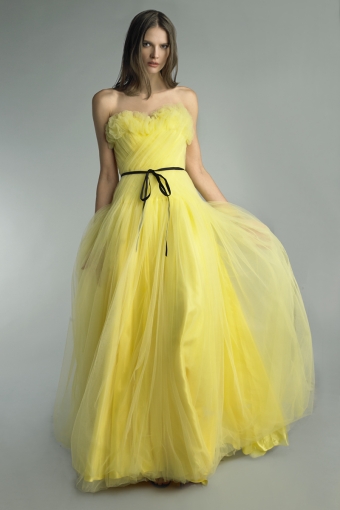 strapless evening gown