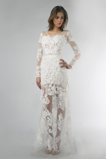Sleeveless embellished bridal gown