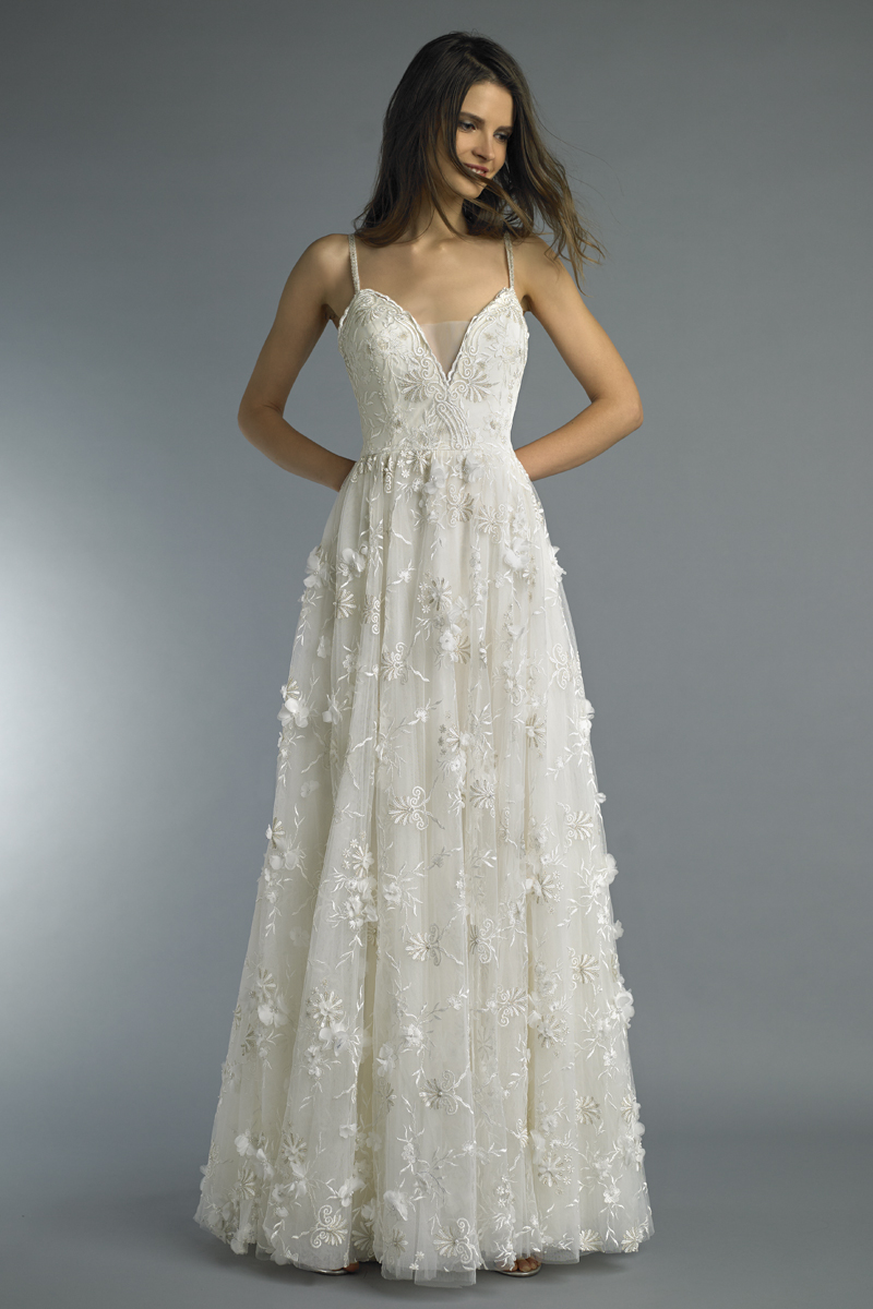 Beaded sleeveless gown
