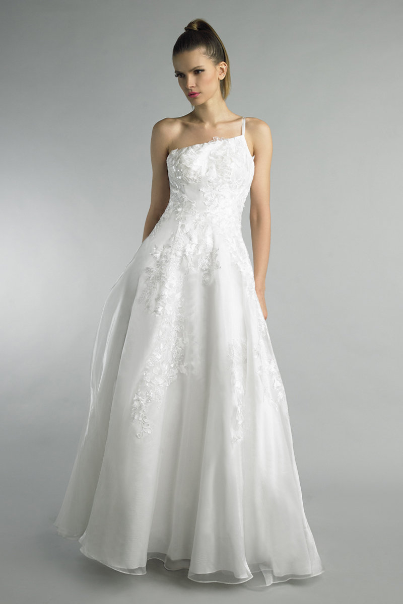 Floral One-shoulder Gown